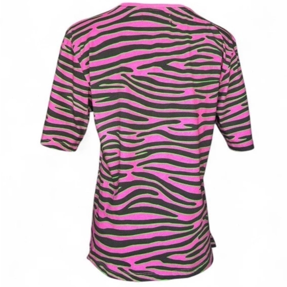 House of Holland Animal Print Black And Pink Tee Size 4 - Picture 4 of 7